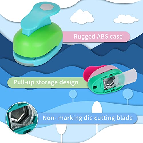 Tech-P 3 Pcs 2" 1" 5/8" Hexagon Hand Press Album Cards Paper Craft Punch Set,Card Scrapbooking Engraving Kid Cut Diy Paper Craft Punch Tool Eva Punches For Making Crafts Scrapbooking Garland Hanging Birthday Party Wedding Decoration #TOP2