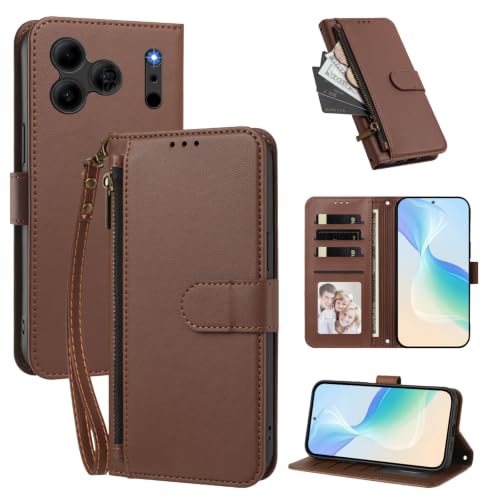 �P�[�X�J�o�[ �Ή��@�� for Doogee Note 56 (Pro) / Note 56 Plus�y�E�H���b�g�i�t�@�X�i�[�������X�g�X�g���b�v�t���j�A�J�[�h�X���b�g4�{��������1�A�}�O�l�b�g���X�^���h�@�\�zBrown