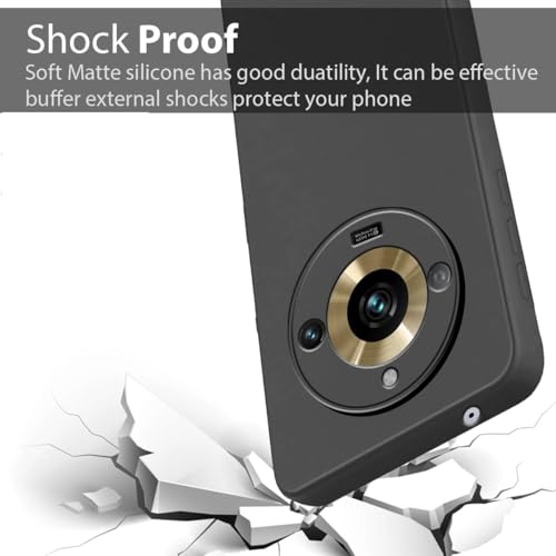 Image of BlazeTech for [ Realme Narzo 60 5G ] Liquid Silicone Back Case Cover Flexible |Inner Lining| with Camera Protection Back Cover for [ Realme Narzo 60 5G ] - Black