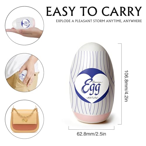 Image of Egg Male Masturbators for Penis Training,Textured Stroker Pocket Pussy Stretchable Stimulator Sleeve with Strong Suction, Realistic Portable Anal Sex Toys for Men（Soft-Type）