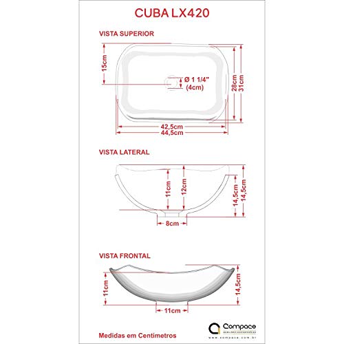 Conjunto para Banheiro Gabinete com Cuba L42 e Espelheira 601W Metrópole Compace Preto Onix