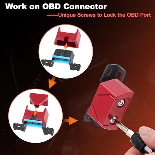 TUCKBOLD OBD II Port Lock, OBD2 Port Immobilizer Tool for 1996 and Newer Vehicle Car/SUV/Truck, OBD2 Port Protector Anti-Theft Device, OBD- II Diagnostic Port Lock, Aluminum Alloy Red - Thumbnail 4