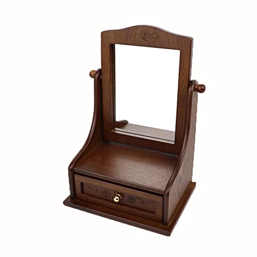 Zekono���ʉ�]���ؐ��e�[�u�����C�N�A�b�v�~���[�A���[�����o���t���A�ؐ��A���g���k���X�^�C���A�f�X�N�g�b�v�z�[�����C�N�A�b�v�e�[�u���~���[�A�M�t�g�ɍœK (24.1*17*34cm,�A���e�B�[�N��)