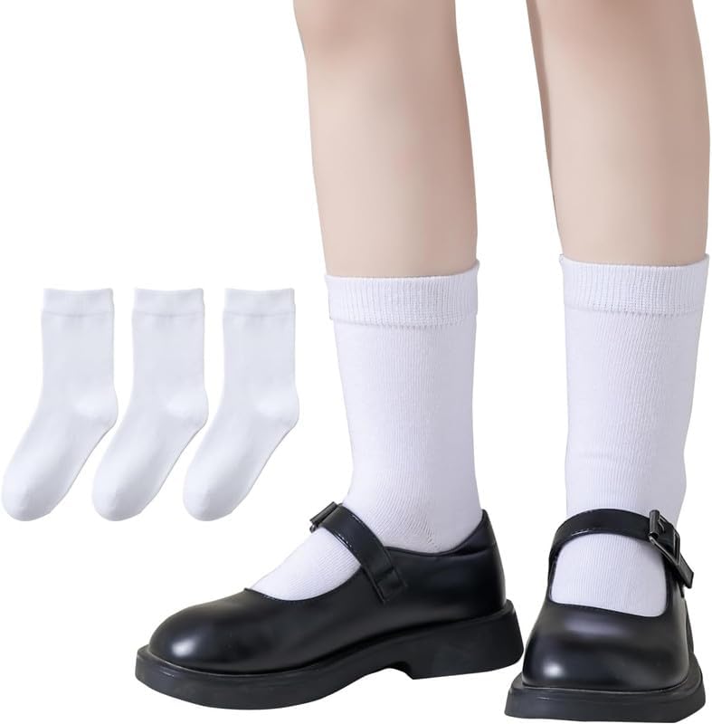 KETKARBoys & Girls Calf Length Solid School Socks (Pack of 3 Pairs)