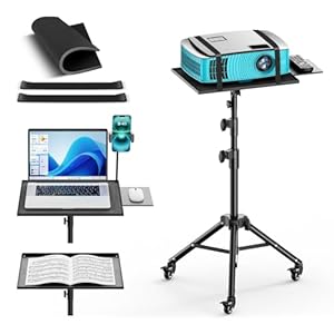 GZGDLJQ Beamer Stativ Beamer Ständer Höhenverstellbar 73-175CM, Mobiles Projektorständer Projektor-Stativ-Halterung aus Metall mit Feststellrädern & Sicherungsgurten – Für Heimkino, Business & Outdoor