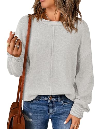 BTFBM Womens Loose Pullover Sweaters Fall Winter Clothes 2025 Crewneck Slouchy Sweater Long Sleeve Casual Knitted Tops