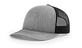 Richardson Heather Grey/Black 112 Mesh Back Trucker Cap Snapback Hat