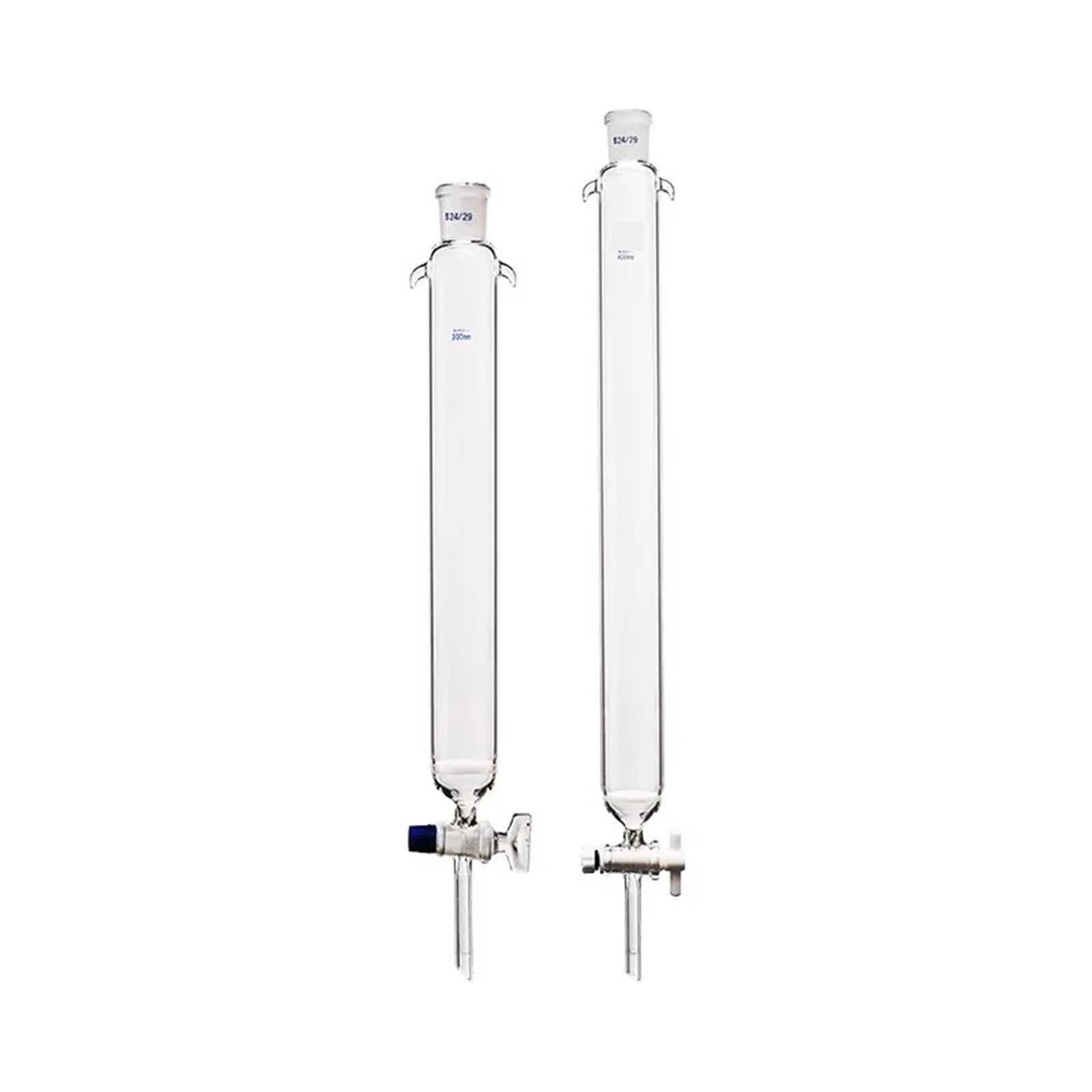Colonna for cromatografia in vetro con anima in sabbia con bocca standard e pistone in PTFE(30x200mm(24))
