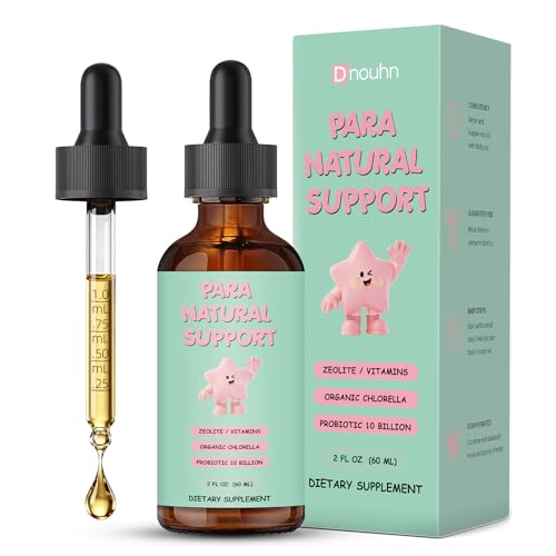 DNOUHN Parasite Cleanse for Humans & Kids Parasite Cleanse Liquid Drops with Wormwood Black Walnut Clove Zeolite Organic Chlorella Oregano & Probiotics Alcohol-Free 2 Fl Oz (30 Servings)