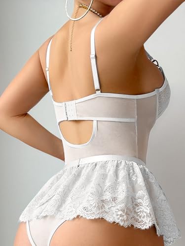 Image of Lilosy Sexy Lingerie Set 3 Piece Women Corset Bodysuit Skirt