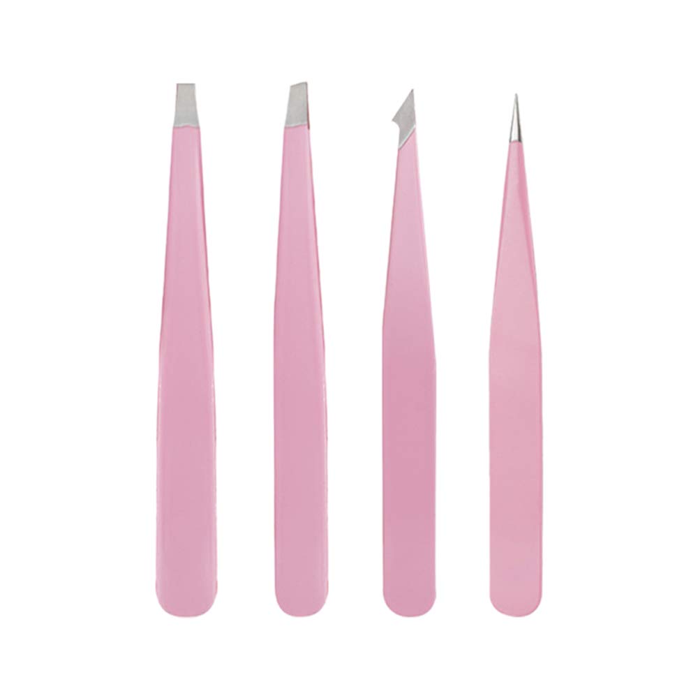 Conjunto de Pinças para Sobrancelhas 4PCS Aço Inoxidável Ferramentas Beleza Diárias com