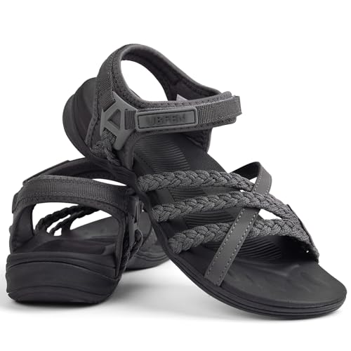 Image of UBFEN Womens Hiking Sandals Outdoors Water Sport Arch Support | Comfortable Adjustable Ankle Strap, Lightweight Suitable for Beach, Travel, Golf and Daily Wear