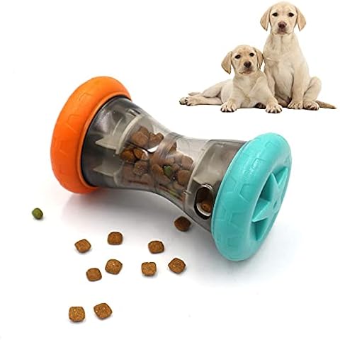 Aelflane Treat Dispensing Puzzle Toys for Small Dogs,Interactive Chase Toys,Perfect Alternative to Slow Feeder Dog Bowls to Improves Pets Digestion,Barbell-Shaped Dog Toys Cover