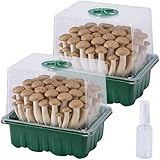 2 Pack Monotub Mushroom Grow Kit, Small Mushroom Fruiting Chamber Propagation Boxes, Monotub Mushroom Growing Box Mini Greenhouse with Adjustable Ventilation & Spray Bottle for Horticulture Supplies