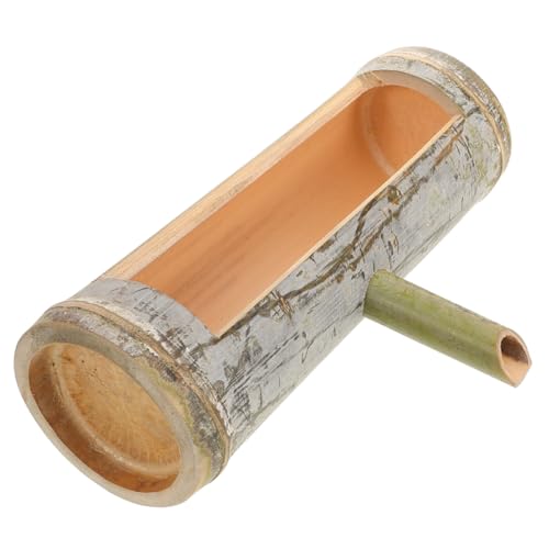 DIKACA Fontaine À Eau en Bambou Naturel 10.24X5.51X3.54 Pouces Tube Artisanal avec Bec pour Jardin Zen Japonais Et Aquarium Petite Fontaine d'eau ExtéRieure...