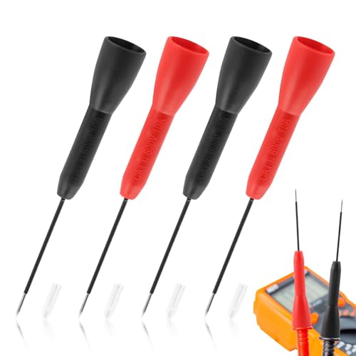 4PCS 2mm Extended Needle Test Probes, 600V/10A Non-Destructive Multimeter Test Probe for Flu-ke-Leads tl71 tl75 Digital Needle Multimeter Probes