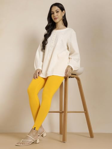 Image of TWIN BIRDS Women Viscose Ankle Leggings | Stretchable Kurti Wear Bottom