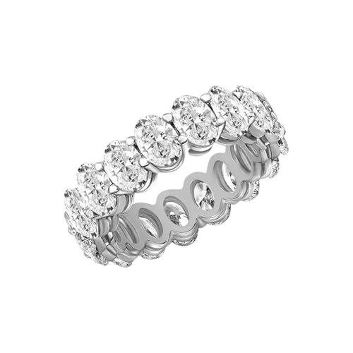 Oval Cut Eternity Lab Grown Diamond Band (D/E/F COLOR | VVS2/VS1 CLARITY) 10K 14K 18K White Diamond Engagement Band Lab Grown Diamond Wedding Anniversary Promise Band Christmas Gift For Women2