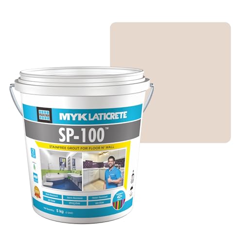Image of MYK LATICRETE SP-100 Premium Epoxy Grout (18-Sauterne, 5KG)-Stain & Germ Resistant & Water-Resistant-Food Grade CFTRI Certified Epoxy-Grout-Home, Kitchen & Bathroom-Floor & Wall Tile Joints