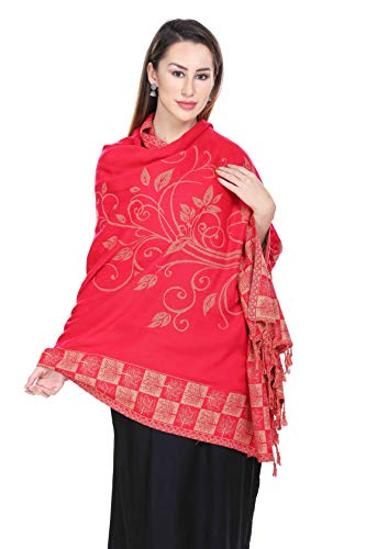 Image of KRITI Paisley Design Woollen Beige Color Shawl For Women