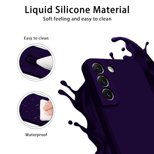 Image of Back Cover for Samsung Galaxy S22 5G | Full Camera Protection | Premium Liquid Silicon Case | Flexible Bumper Case for Samsung Galaxy S22 5G (Dark Purple)