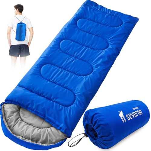 Gigoteuse d'été 210 x 75 cm - Sac de couchage Momie léger 950 g hypoallergénique et à séchage rapide avec capuche et étui, camping et activités de plein air