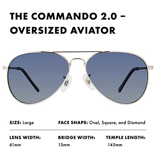 Prive Revaux The Commando 2.0 Oversized Aviator Sunglasses – Handcrafted, Polarized,100% UV Protection – For Men & Women3