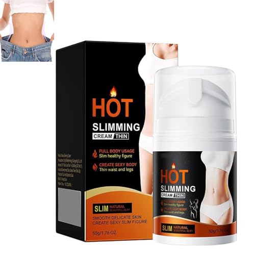 Crema adelgazante caliente, crema quemagrasas para abdomen, cintura y glúteos, crema reafirmante de masaje caliente, ideal para celulitis y reafirmante, para mujeres y hombres (1PC)
