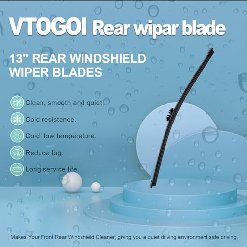 Image of VTOGOI Original Factory Quality Rear Windshield Wiper Blades Replacement For BMW X3 2011-2017,Volvo XC70 2008-2016,Easy To Install 13 inch(Pack of 1)