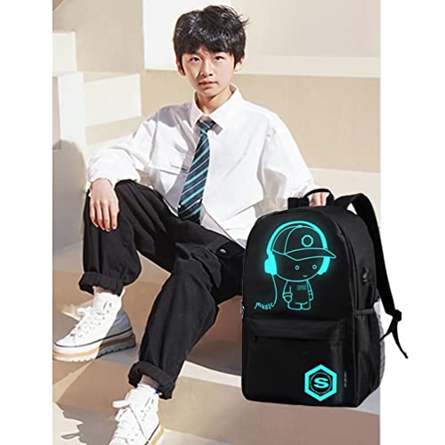 Oslimea Kids School Backpack Cartoon Anime Luminous Backpack 15.6 Inch Boys Lightweight Bookbag With Usb Charging Port Anti-Theft Travel Casual Backpack #TOP1