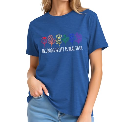 Image of Autism Teach Shirts Women Autism Awareness T Shirt Autism Support Tee Tops Autism Teacher Short Sleeve Shirt