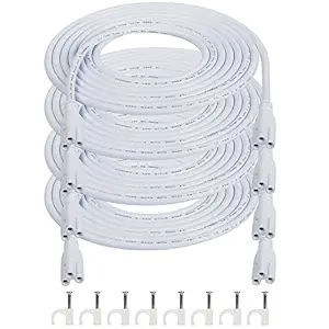 SinLoon T5 T8 LED Lamp Connecting Wire Ceiling Lights Daylight LED Integrated Tube Cable Linkable Cords for LED Tube Lamp Holder Socket Fittings with Cables(9.8FT/3M,4-PACK)