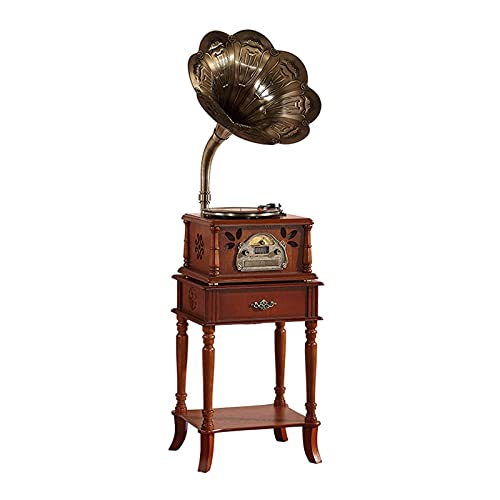 Tourne-Disque rétro Tourne-Disque Tout en Un phonographe Vintage Gramophone nostalgique avec klaxon en cuivre, contrôle… - Les Beatles, Paul McCartney, John Lennon, RIngo Starr, George Harrison Tourne-Disque rétro Tourne-Disque Tout en Un phonographe Vintage Gramophone nostalgique avec klaxon en cuivre, contrôle…