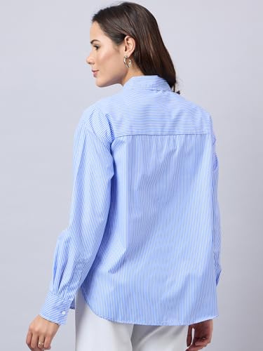 Image of Style Quotient Women Solid Smart Casual Oversized Polycotton Shirt