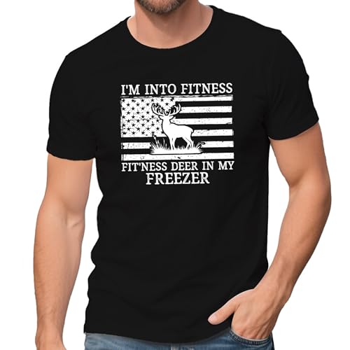 IFQ Hunting Shirts for Men Deer Elk Buck Hunting Season T-Shirt USA Flag Funny Hunter Tee