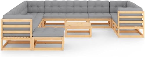 Miniatura 3 de QZZCED Juego de 13 piezas de salón de patio con cojines sofá al aire libre juego de bar de patio muebles modernos para exteriores banco de comedor