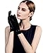 Produktbild YISEVEN Damen Lammfell Wildleder Handschuhe Touchscreen Lederhandschuhe Gefüttert Winter Warm Elegant Auto Schaffell Leder, Schwarz XL/8.0"