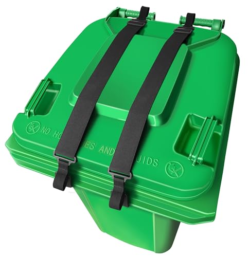 COMBATCH 2 PCS Adjustable Double Claw Trash Can Lock Strap to Prevent Raccoons, Dogs, Mice and Other Small Animals from Rummaging, Garbage Can Lid Lock Keeps Lid Securely in Place in Strong Winds