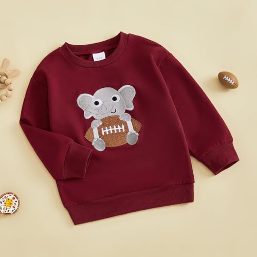 Toddler Girls Boys Sweatshirt Rugby Elephant Embroidered Crew Neck Long Sleeve Baby Pullovers Fall Clothes Top4
