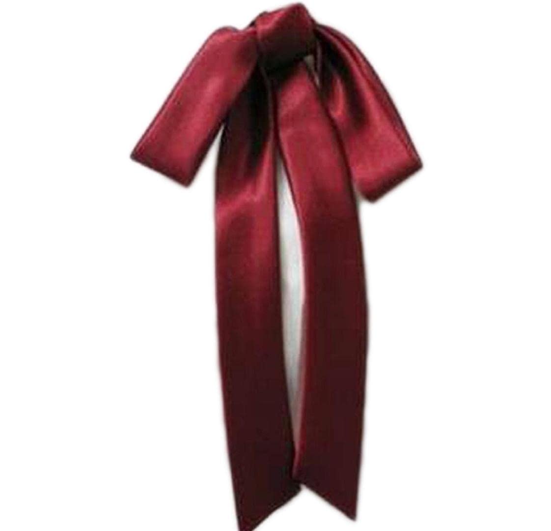 YABINA Ladies Long Pre Bow Tie Solid Color Bowtie for Women (Red)
