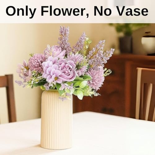 Image of SATYAM KRAFT 1 Pcs Artificial Multiflora Flower Roses Fake Sticks Bunch Decorative Items for Home Decor, Bouquets, Bedroom, Living Room, Wedding, Festive Decor (Without Vase)