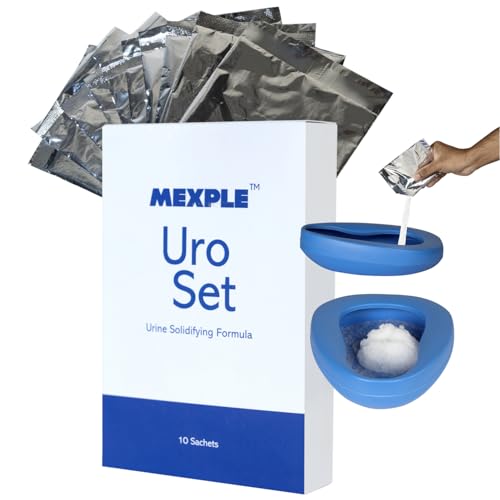 Image of MEXPLE Uroset Urine Solidifier Urine Absorbent Powder| Urine Absorbent Magic Gel Turns Urine Into Gel Immediately| Bio Gel Gelling Agent For Portable Waste And Pet Loo| 10 Sachets Of 10Gms In 1 Pack
