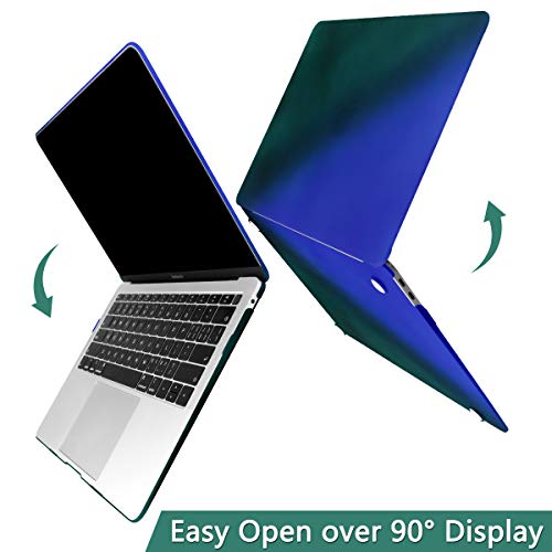 Dongke for MacBook Air 13 inch Case 2020 2019 2018 Release A2337 M1 A2179 A1932, Plastic Hard Shell Case & Keyboard Cover Only Compatible with MacBook Air 13 inch Retina Fits Touch ID, Teal to Blue