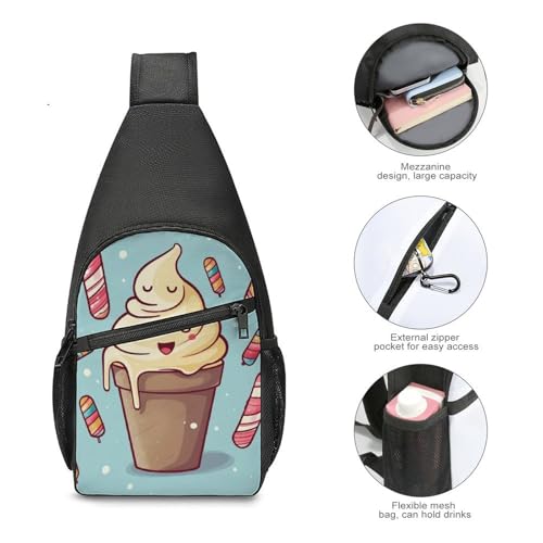 Mochila tipo sling ice cream para senderismo y uso casual miniatura 5