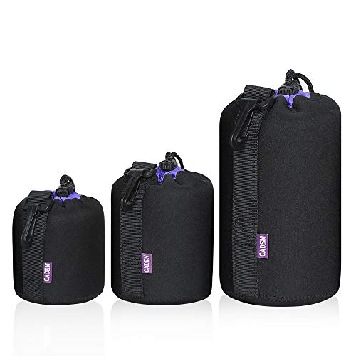 CADeN Lens Pouch Set 3 Pack Replacement Compatible for Canon, Nikon, Sony, Pentax