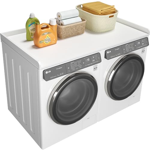 Ulif Over Washer Dryer Countertop, Melamine Matte Surface for Laundry Storage and Organization, Whole Piece of Laundry Room Countertop, 27.5' W x 54' L x 2.6' H, White