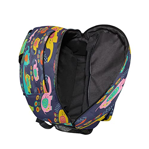 Mochila de elefantes florales juvenil e impermeable para ordenador y viaje escolar informal 3