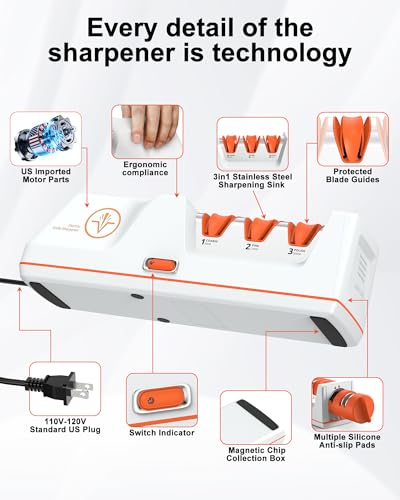 Image of Electric Knife Sharpener with Replaceable Sharpening Head