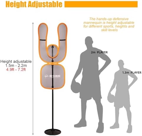 Height Adjustable Dummy Basketball Training Mannequin with Round Base for Dribbling Practice - Set of 2, Ideal for Coaches and Players