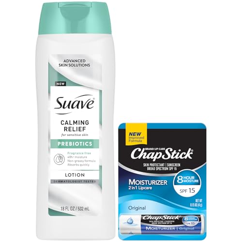 Suave Hand & Body Lotion, Fragrance-Free, Calming Relief with Prebiotics